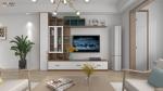 Home Furniture Simple LED TV Wall Mount Stand Cabinet with Sliding Doors in