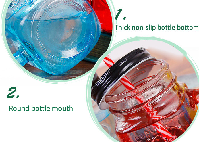 480ml Juice Empty Glass Containers Screw Metal Lid Eco - Friendly