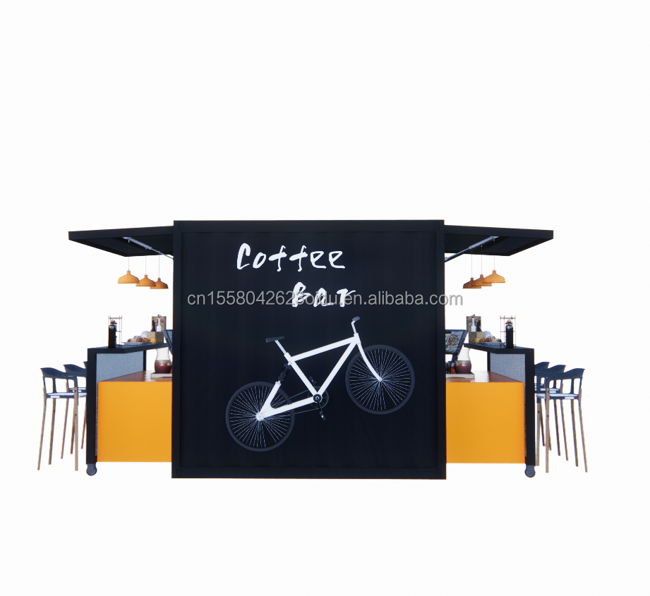 Fast Food Mini Pop-up Shop Cafe Shops Mobile Container Coffee Bar Houses with Modern Design Style and Aluminum Alloy Windows