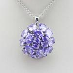 Fashion Sterling Silver Yellow Citrine Cubic Zircon Pendant Charm Necklace