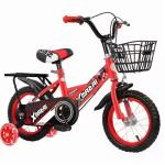 4-14 Years Old Red Two-Wheeled Bike with Thickened Sponge Seat and Carbon Steel
