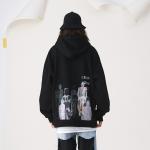 Autumn Breathable Polyester Cotton Hoodies Regular Sleeve