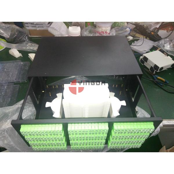 Cold Rolled Steel Fiber Patch Panel 288 Cores Slide Tray With SC Duplex Adapters