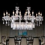 Oblong crystal chandelier Transparent Color for Living room Dining room Lighting