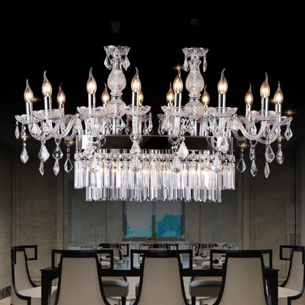 Oblong crystal chandelier Transparent Color for Living room Dining room Lighting