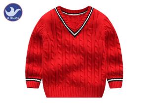 Wholesale Cable Knitting Stripe Boys V Neck Sweater Full Reglan Sleeves School Uniforms from china suppliers
