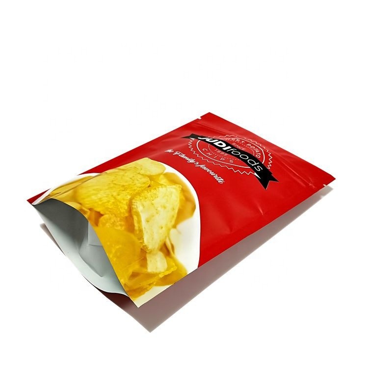 Custom printed potato chip plastic bags with own logo zipper packaging bags