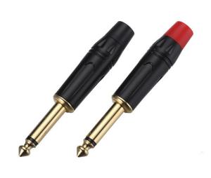 Wholesale Professional Audio Cable Connectors 6.35mm Jack Plug ZL601 With Gold Front Rod from china suppliers