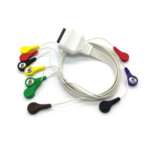 Wholesale 10 Lead AHA Standard Holter ECG Cable For EDAN Snap connection from china suppliers