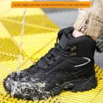 Black Green Non Slip Safety Boots Microfiber Leather Security Work Shoes
