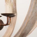 Metal and wood orb chandelier for indoor home lighting (WH-CI-77)