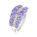 Gem Stone King 0.87 Ct Round Blue Tanzanite White Topaz 925 Sterling Silver