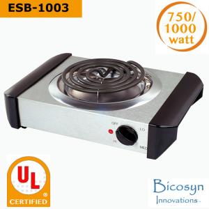 Wholesale 750/1000 Watt Cheap Compact Single Buffet Burner Electric Hot Plate, Black/Silver, UL, camping,school,travel stove from china suppliers