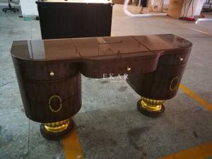 Wholesale Classical Style Bedroom Furniture Gold Foiled Solid Wood Dressing Table Table from china suppliers