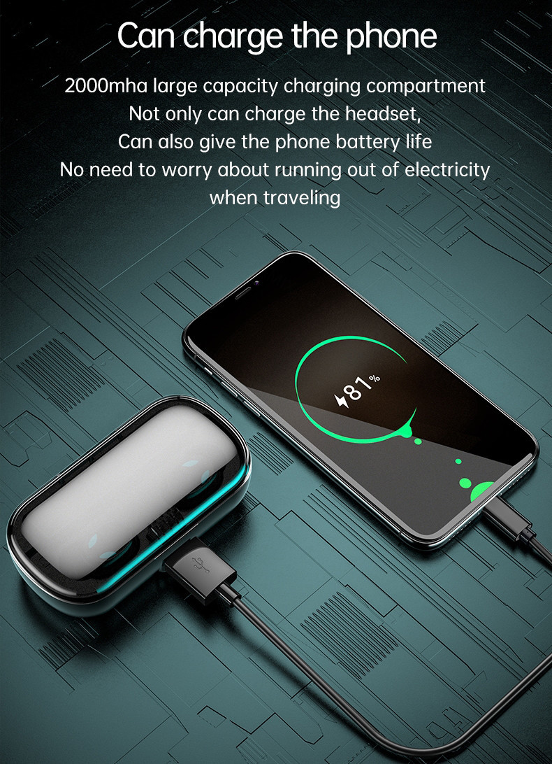 AVRCP 50mAh Wireless Bluetooth Earbuds ABS Noise Canceling Earphone With Mic