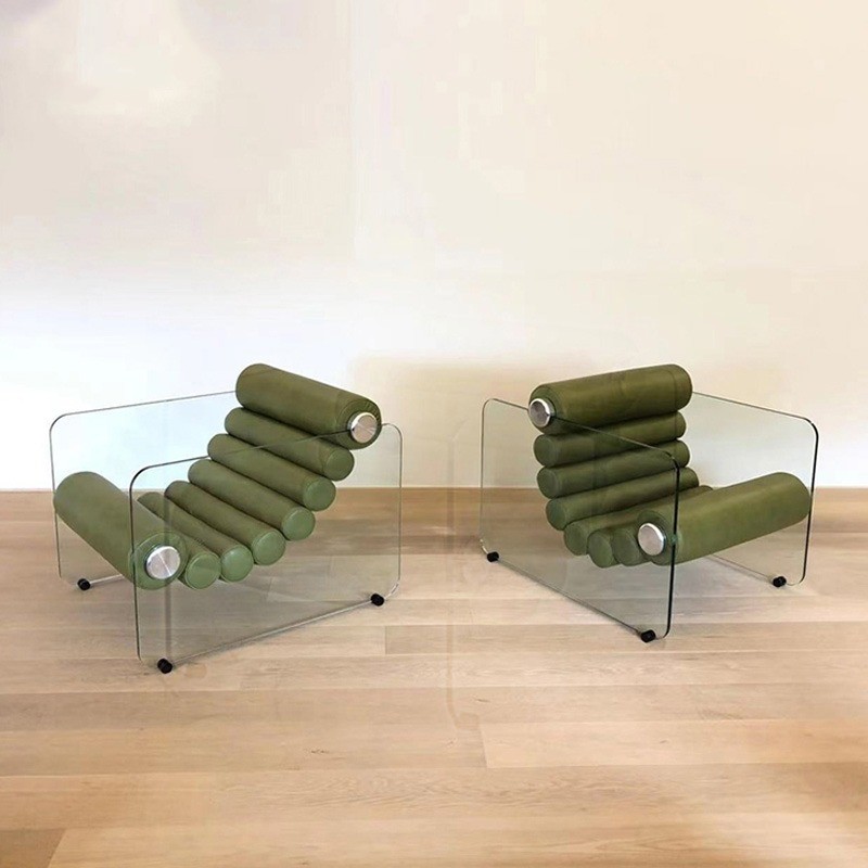 Simple Transparent Acrylic Leisure Single Chair Fiberglass Shaped Recliner