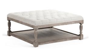 Wholesale french antique linen fabric home goods tufted square ottoman coffee table for event and wedding from china suppliers