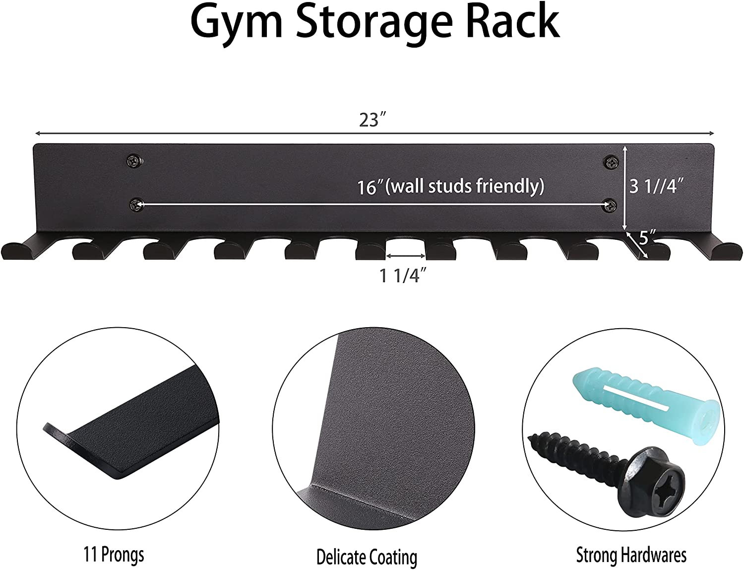 Carbon Steel Multifunction Gym Equipment Storage Rack for Resistance Bands and Barbell