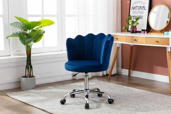 Beautiful 17.72inch Depth Living Room Office Chair Blue Seashell Swivel Chair 8