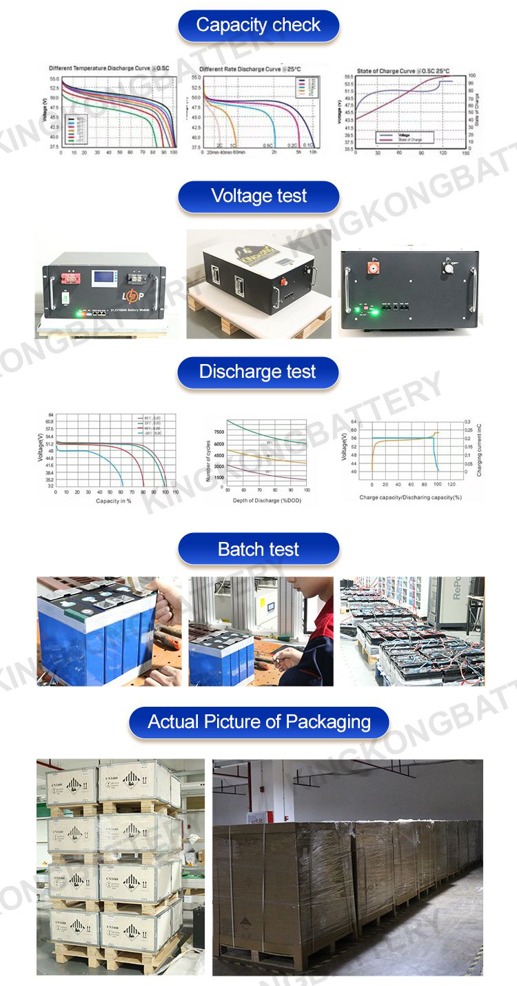 Stackable 51.2V 48V 16S LiFePO4 Battery Box with 200A BMS and Empty Battery Storage