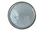 Kitchen Hammpered Gold Rim Crystal Glass Plates 22cm Handmade Dinner Plate