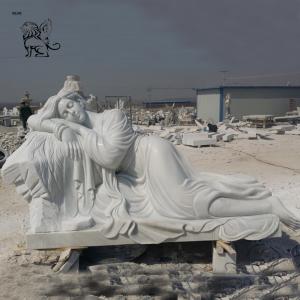 Wholesale Marble Beauty Lady Sculpture Garden Ornament Hand-Carved White Life Size from china suppliers