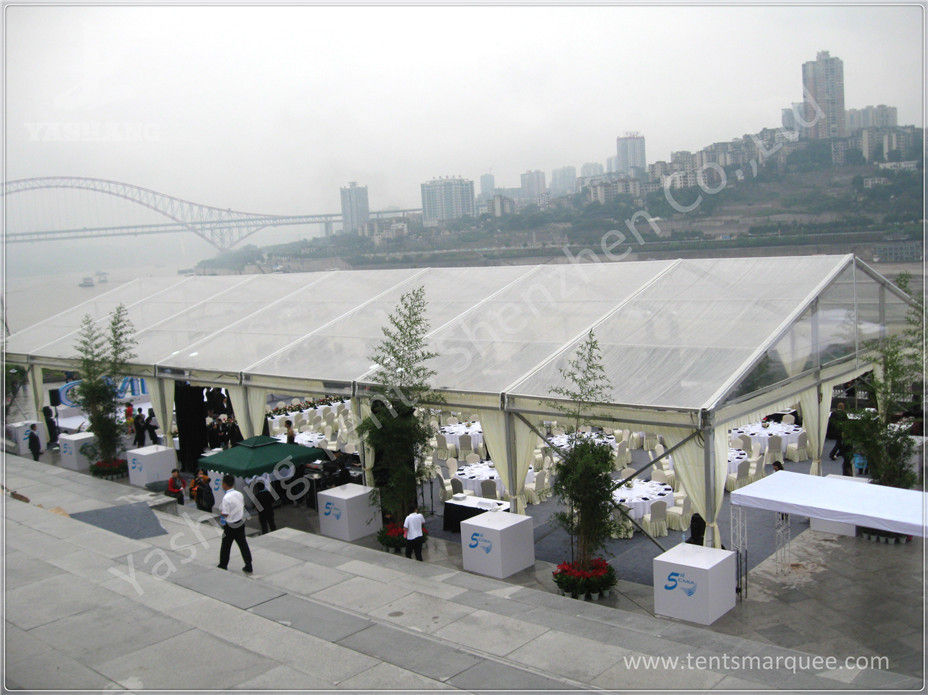 Outdoor Soft PVC Window Pressed Aluminum Alloy Frame High Peak Tents