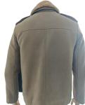 Khaki Military Style Faux Fur Collar Thickened Jacket Customizable Fabric