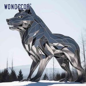 Wholesale Outdoor metal forging geometric animal wolf stainless steel sculpture from china suppliers