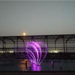 Large Lake Water Floating Fountain With Dancing Speakers Colorful Water Lamps