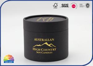 Wholesale Gold Logo Eco Friendly Black Paper Tube With Lid Candle Packaging from china suppliers