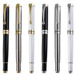 Custom Logo Printing Black White Slim Metal Ball Point Pen for Customized Color