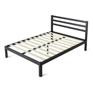 Wholesale Black Wooden Slat Bed Frame 0.6-1.5mm Thick Steel Pipe With Headboard from china suppliers