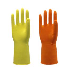 Wholesale Yellow Color Dip Flocklined Natural Latex Gloves For Table Cleaning from china suppliers