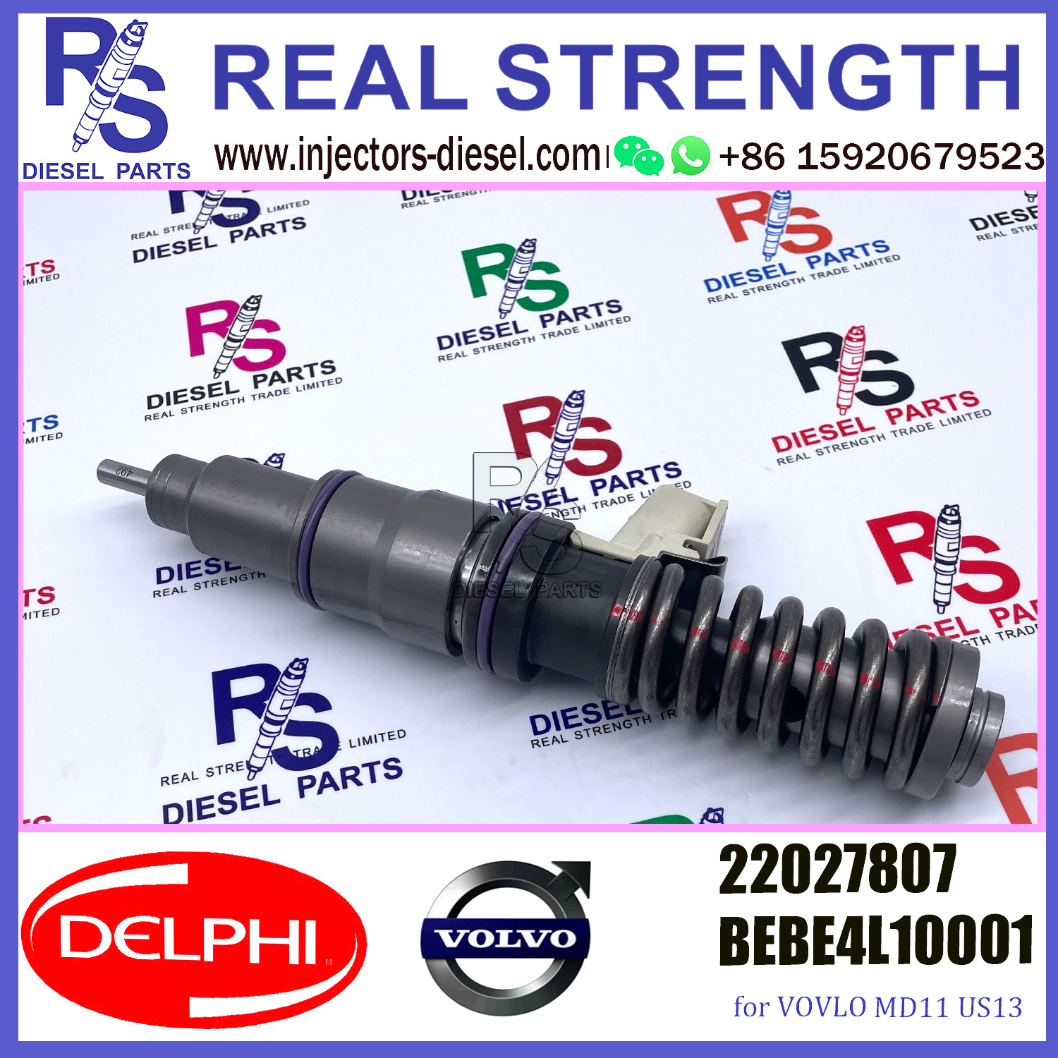 DELPHI 4pin injector 22027807 BEBE4L10001 Diesel pump Injector V-O-L-V 22027807 BEBE4L10001 E3.5 for VOVLO MD11 US13