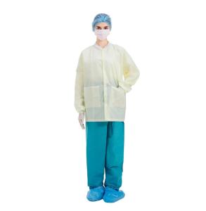 Wholesale CE FDA Knit Cuffs Disposable Lab Coats GB15979-2002 from china suppliers
