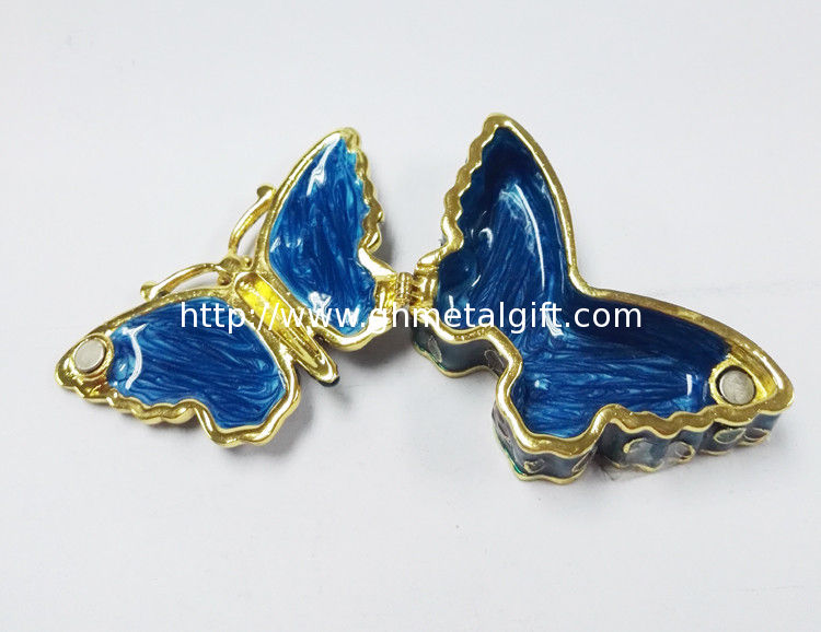 Alloy butterfly trinket box metal Small Jewelry Boxes