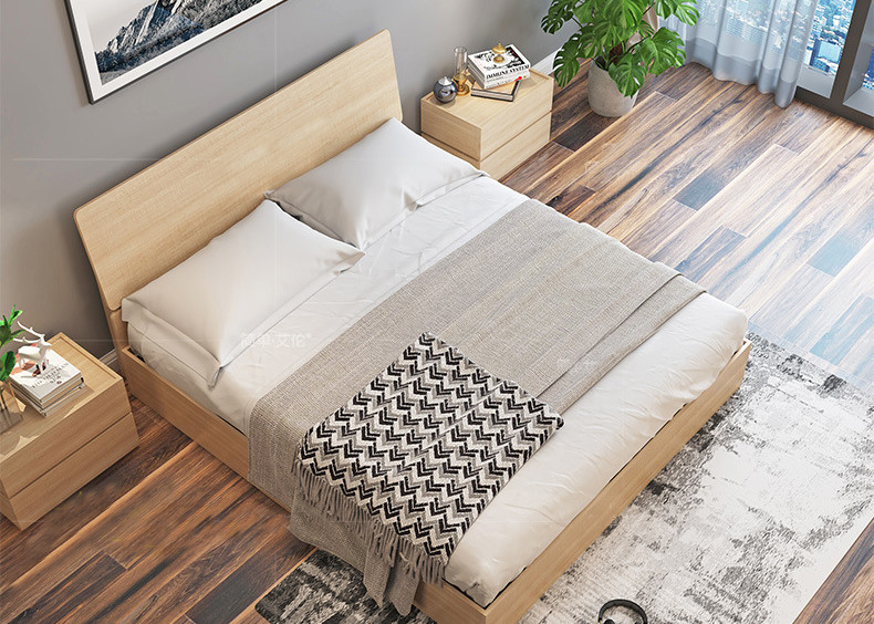 Elegant Hotel Style Furniture Bed Melamine Laminated Board With PVC Edge