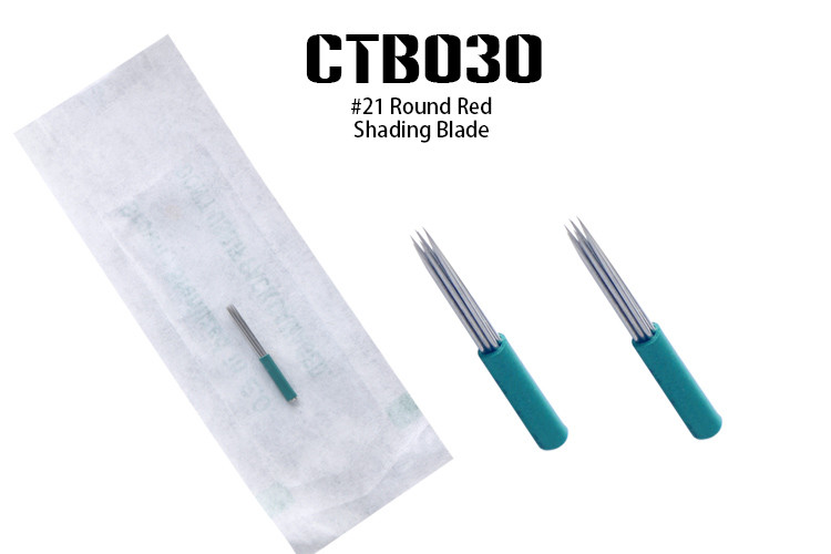 Green Round Medical Stainless Steel Tattoo Needles Gamma Rays Sterilized