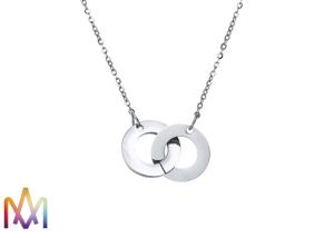 Wholesale OEM ODM Available Steel Color Double Ring Necklace from china suppliers