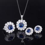 Lanciashow Women Jewelry Set for Special Occasions with Simulated Sapphire