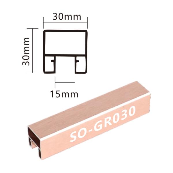 Aluminium Balcony Handrail Railing for Stair Position in Black/Grey/Gold/Rose