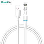 Length 1.2M PVC Magnet Charging Cable , Multicolor 3 In One Magnetic Cable