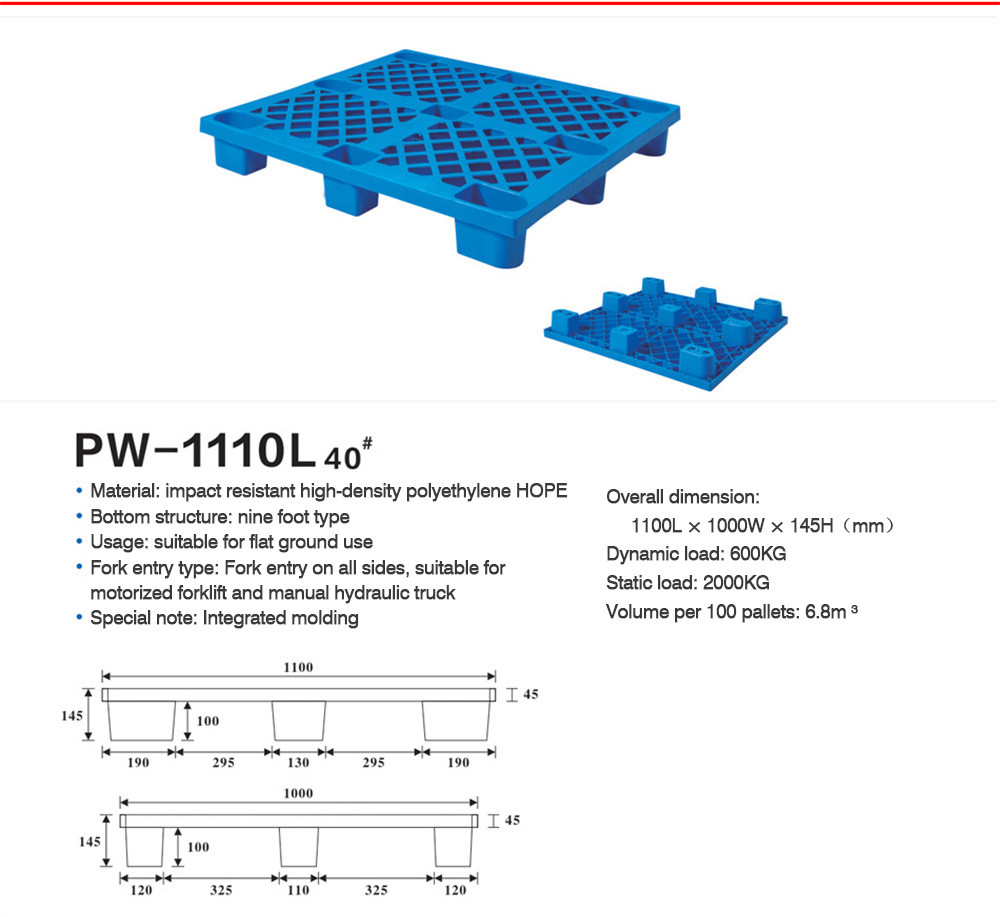 Forklift Stackable Plastic Pallet Floor Pads Nine Foot Custom Made