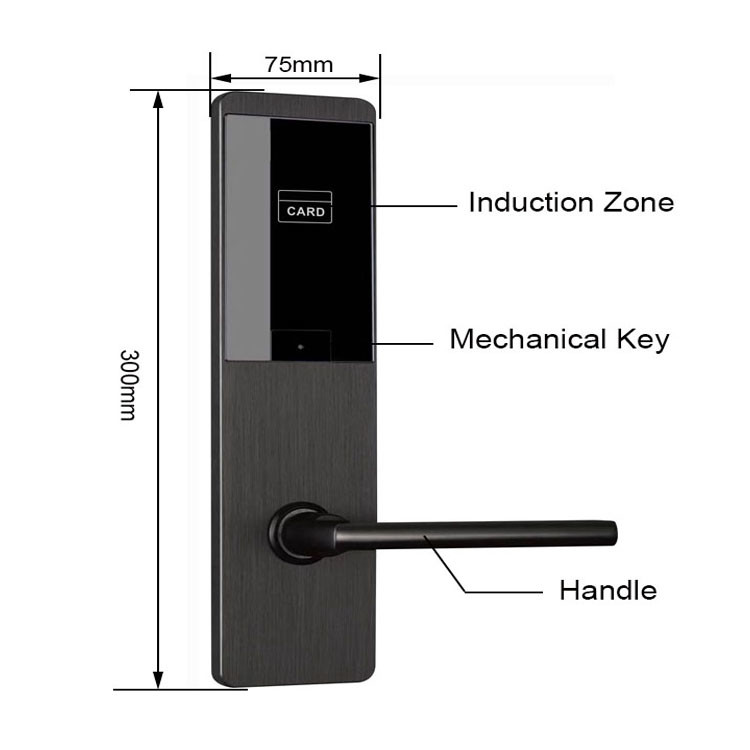 ANSI Mortise Zinc Alloy Hotel Smart Door Lock with Swipe Card