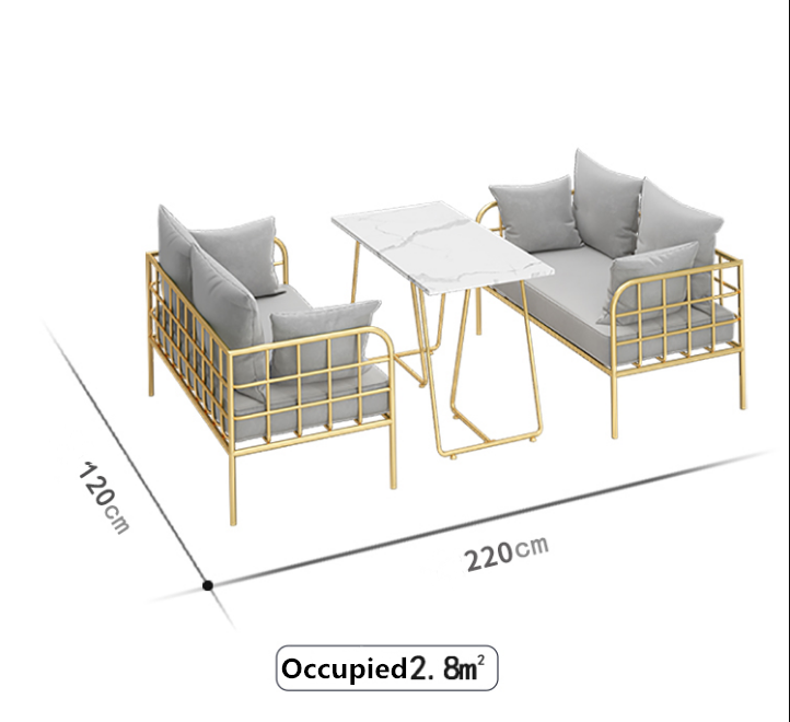 Breakfast Break Room Commercial Booth Seating Furniture Cafe Gold Stainless Steel