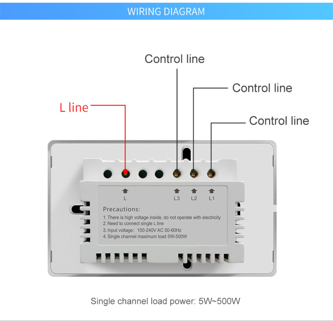 Magnetic Relay Light Switch 3Gang Without N