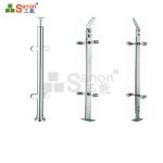 Tempered Glass Stainless Steel Balustrade Posts Anti Rust Satin Or Mirror