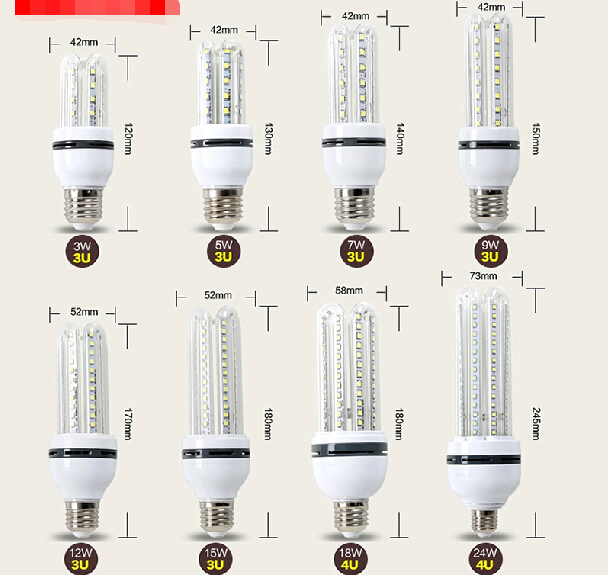 Epistar LED COB energy saving lamps led u shaped lights led corn light led bulb E27 E40