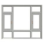 Custom Size Thermal Break Aluminum Casement Glass Windows For Hanging Curtain